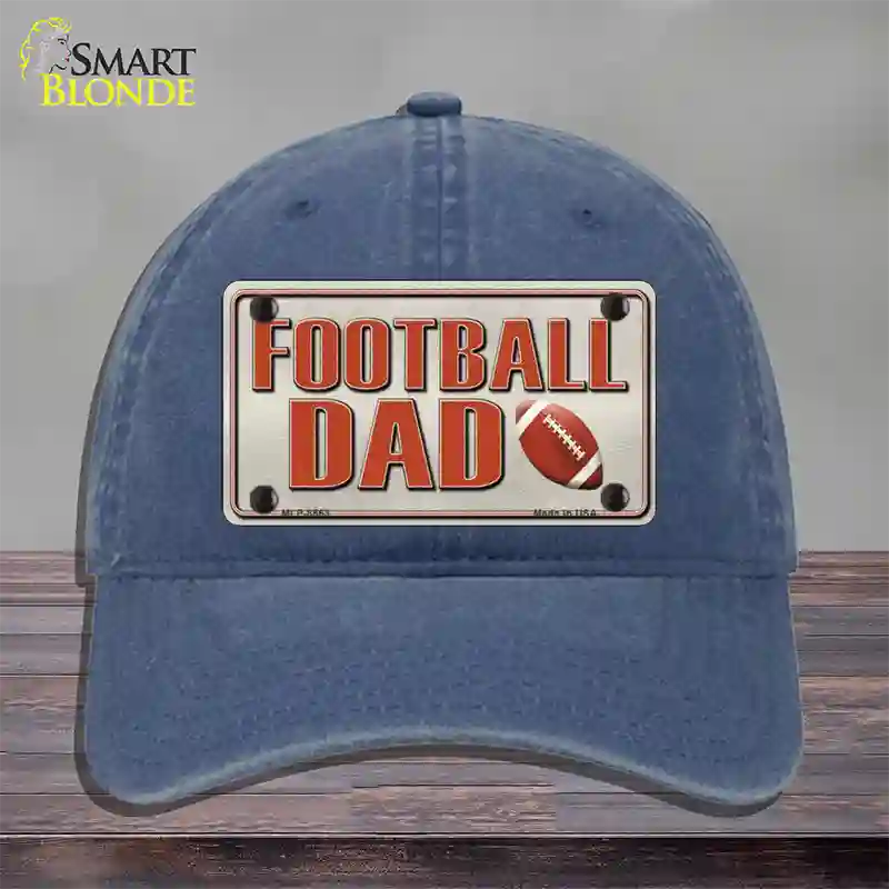 Football Dad Novelty License Plate Hat Unconstructed Cotton / Navy