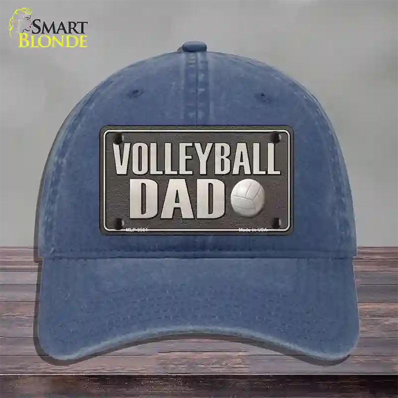 Volleyball Dad Novelty License Plate Hat Unconstructed Cotton / Navy