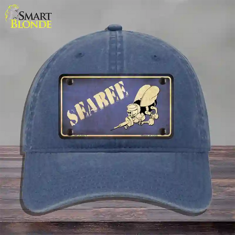 Seabee Novelty License Plate Hat Unconstructed Cotton / Navy