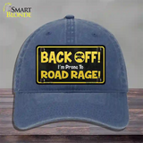 Back Off Road Rage Novelty License Plate Hat Unconstructed Cotton / Navy