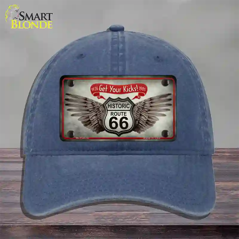 Get Your Kicks Novelty License Plate Hat Unconstructed Cotton / Navy