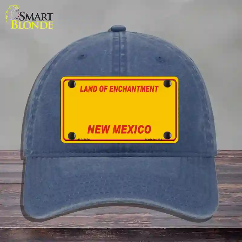 New Mexico Yellow Novelty License Plate Hat Unconstructed Cotton / Navy