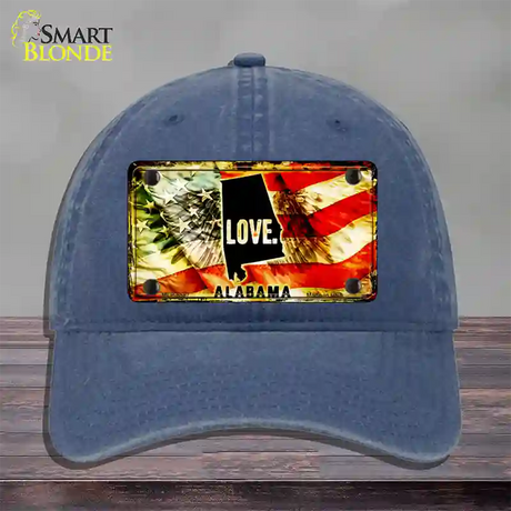 Alabama Love Novelty License Plate Hat Unconstructed Cotton / Navy