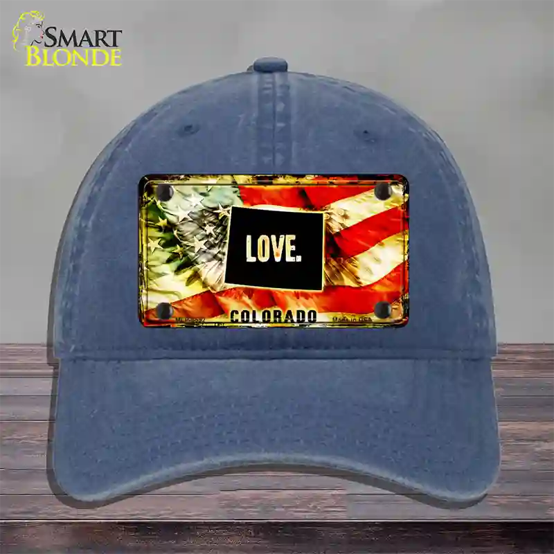 Colorado Love Novelty License Plate Hat Unconstructed Cotton / Navy