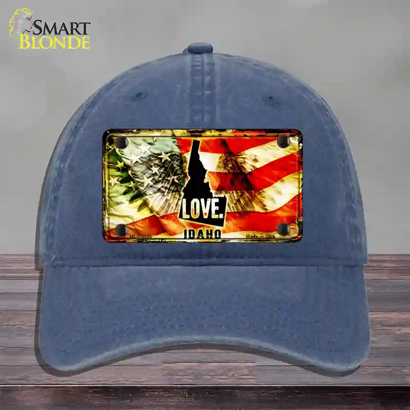 Idaho Love Novelty License Plate Hat Unconstructed Cotton / Navy