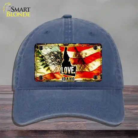 Idaho Love Novelty License Plate Hat Unconstructed Cotton / Navy