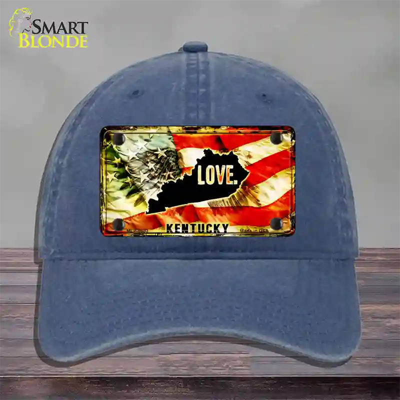 Kentucky Love Novelty License Plate Hat Unconstructed Cotton / Navy