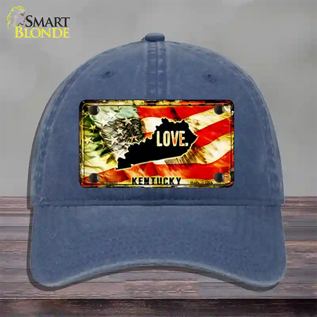 Kentucky Love Novelty License Plate Hat Unconstructed Cotton / Navy