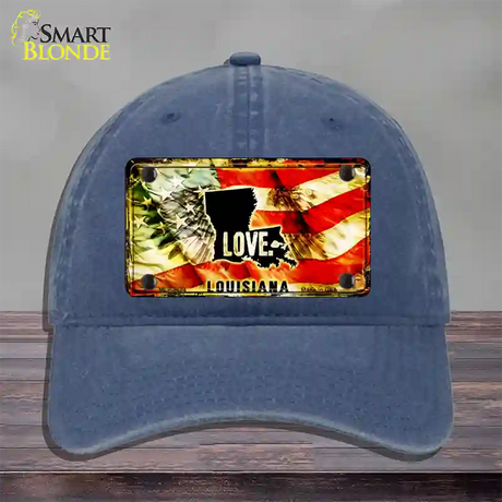 Louisiana Love Novelty License Plate Hat Unconstructed Cotton / Navy