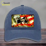 Massachusetts Love Novelty License Plate Hat Unconstructed Cotton / Navy