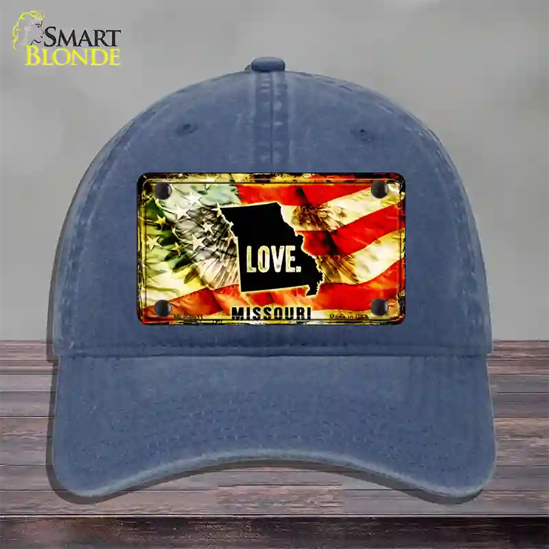 Missouri Love Novelty License Plate Hat Unconstructed Cotton / Navy