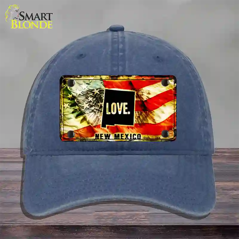 New Mexico Love Novelty License Plate Hat Unconstructed Cotton / Navy