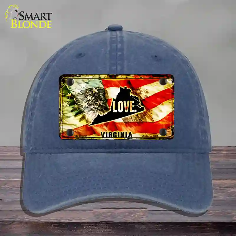 Virginia Love Novelty License Plate Hat Unconstructed Cotton / Navy