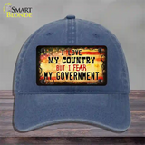 I Love My Country Novelty License Plate Hat Unconstructed Cotton / Navy