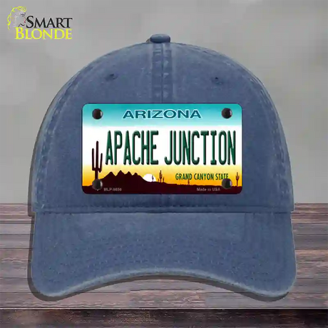 Apache Junction Arizona Novelty License Plate Hat Unconstructed Cotton / Navy