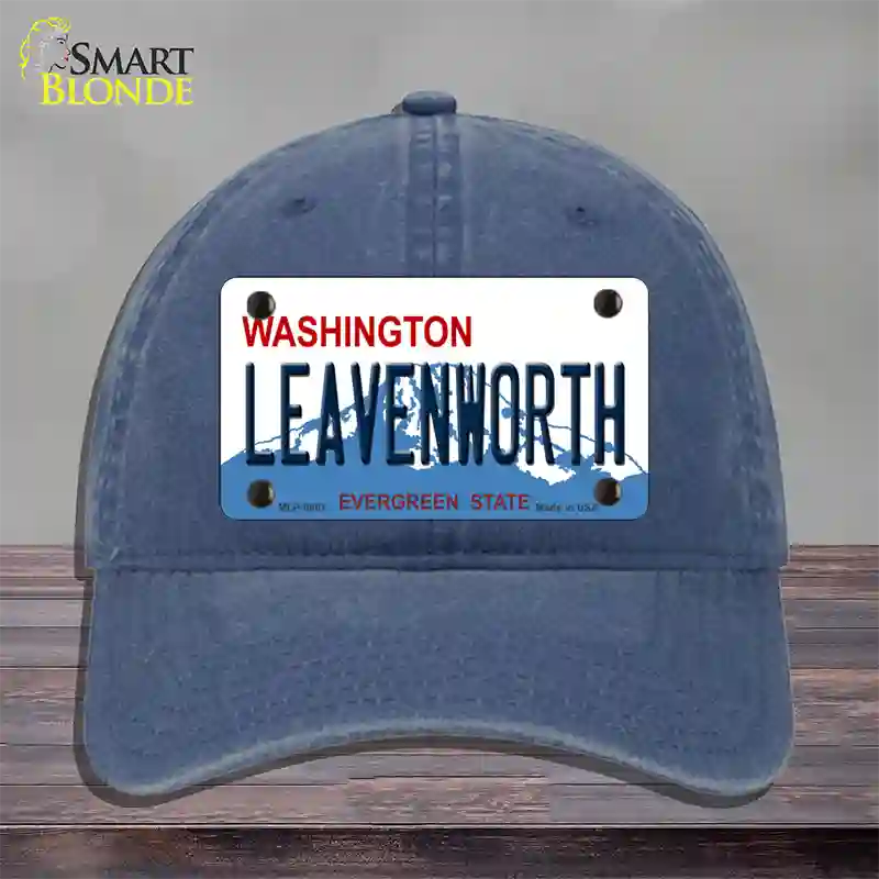 Leavenworth Washington Novelty License Plate Hat Unconstructed Cotton / Navy