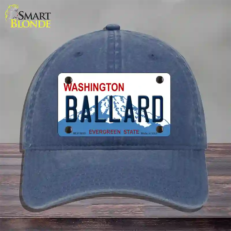 Ballard Washington Novelty License Plate Hat Unconstructed Cotton / Navy