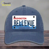 Bellevue Washington Novelty License Plate Hat Unconstructed Cotton / Navy