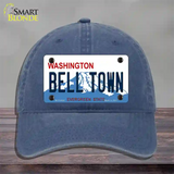 Bell Town Washington Novelty License Plate Hat Unconstructed Cotton / Navy