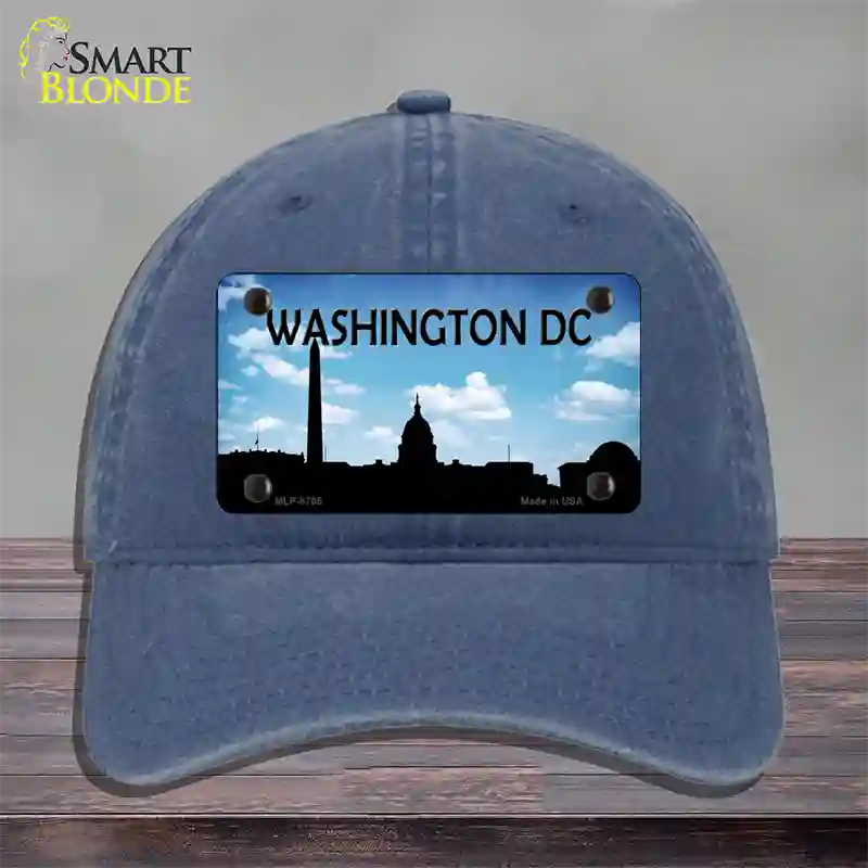 Washington DC Silhouette Novelty License Plate Hat Unconstructed Cotton / Navy