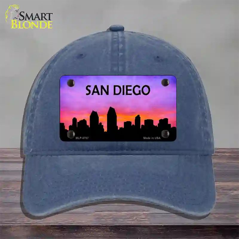 San Diego Silhouette Novelty License Plate Hat Unconstructed Cotton / Navy