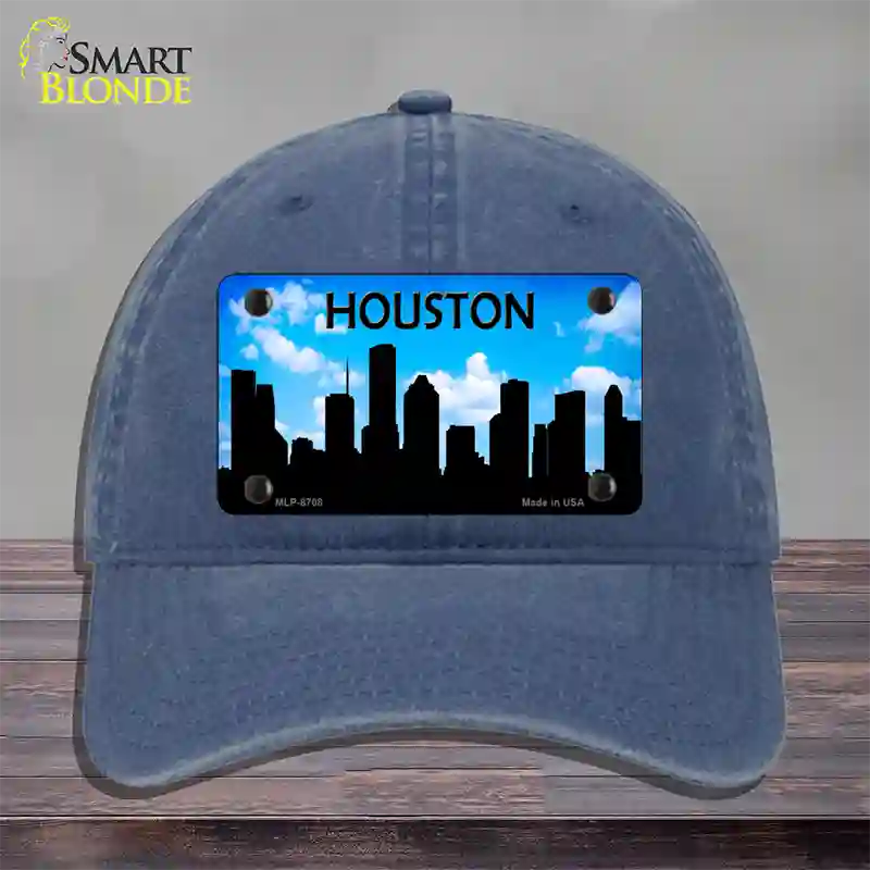 Houston Silhouette Novelty License Plate Hat Unconstructed Cotton / Navy