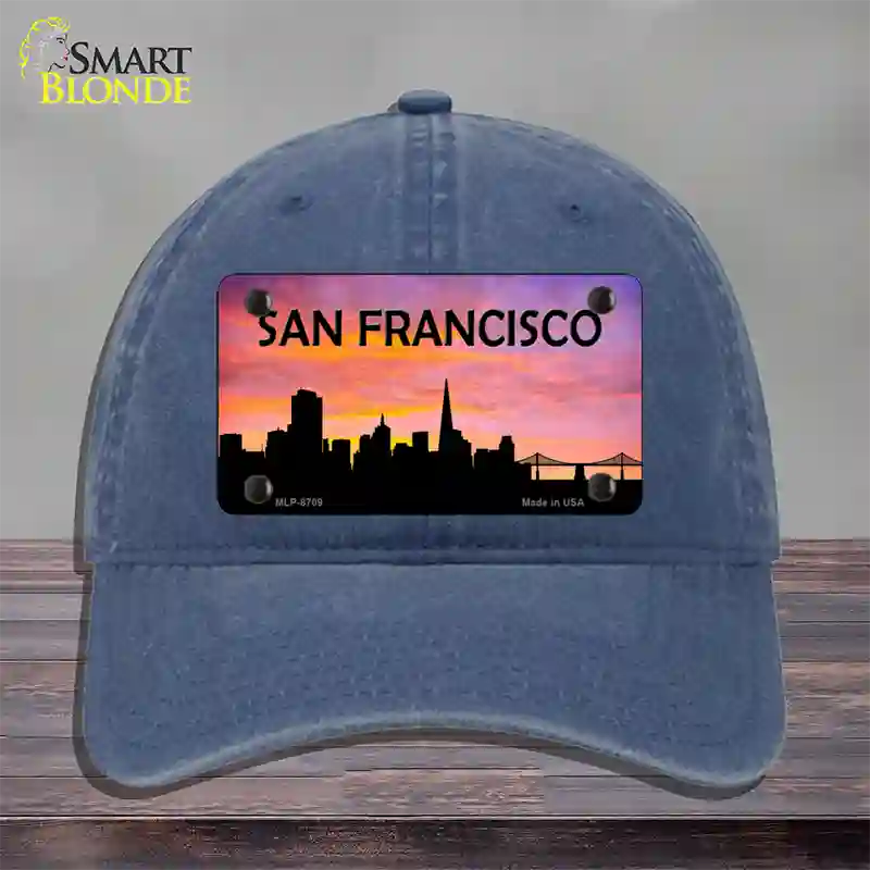 San Francisco Silhouette Novelty License Plate Hat Unconstructed Cotton / Navy