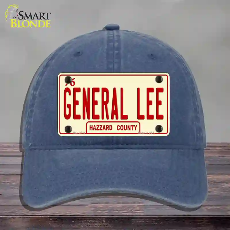 General Lee Hazzard County Novelty License Plate Hat Unconstructed Cotton / Navy