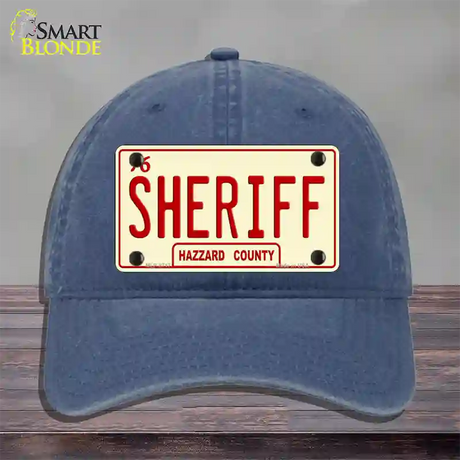 Sheriff Novelty License Plate Hat Unconstructed Cotton / Navy