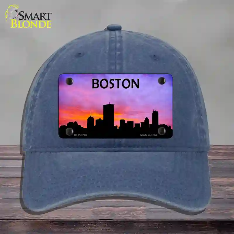 Boston Silhouette Novelty License Plate Hat Unconstructed Cotton / Navy