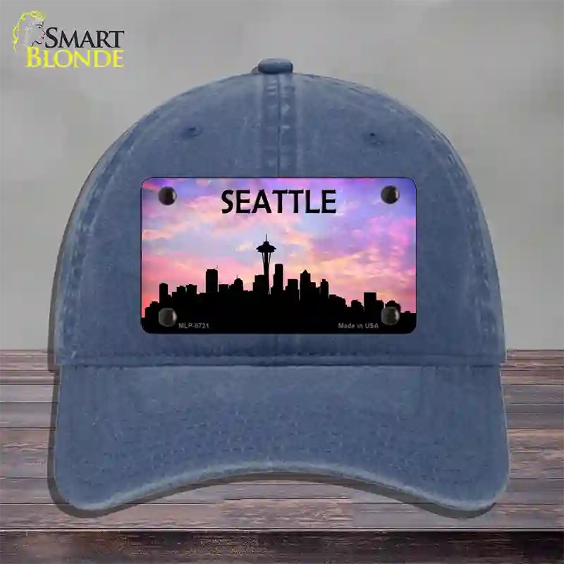 Seattle Silhouette Novelty License Plate Hat Unconstructed Cotton / Navy