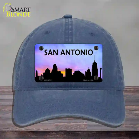 San Antonio Silhouette Novelty License Plate Hat Unconstructed Cotton / Navy