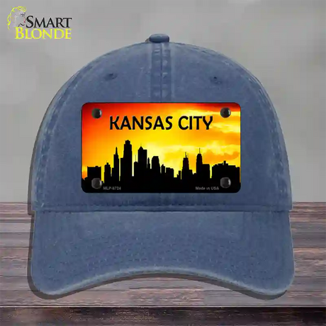 Kansas City Silhouette Novelty License Plate Hat Unconstructed Cotton / Navy