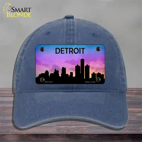 Detroit Silhouette Novelty License Plate Hat Unconstructed Cotton / Navy