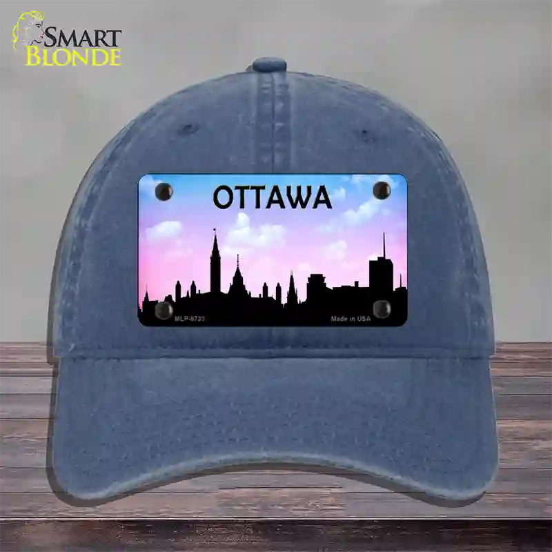 Ottawa Silhouette Novelty License Plate Hat Unconstructed Cotton / Navy