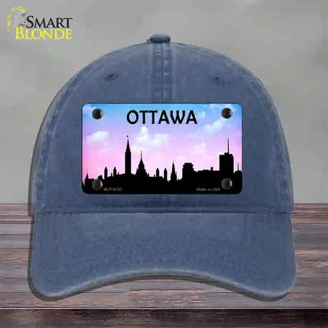 Ottawa Silhouette Novelty License Plate Hat Unconstructed Cotton / Navy