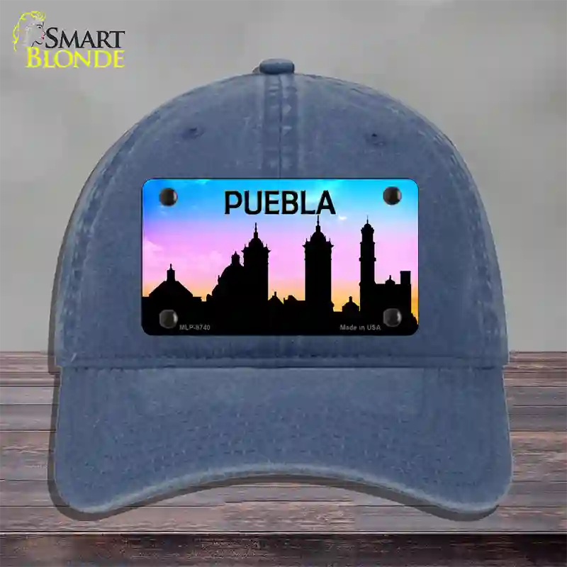 Puebla Silhouette Novelty License Plate Hat Unconstructed Cotton / Navy