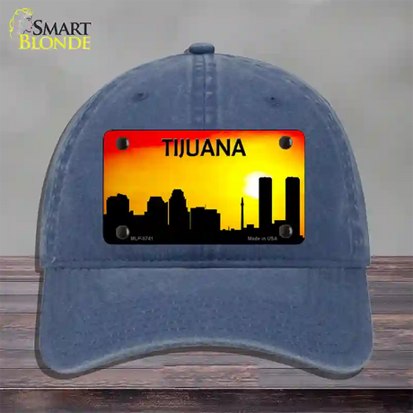 Tijuana Silhouette Novelty License Plate Hat Unconstructed Cotton / Navy