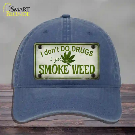 I Dont Do Drugs Novelty License Plate Hat Unconstructed Cotton / Navy