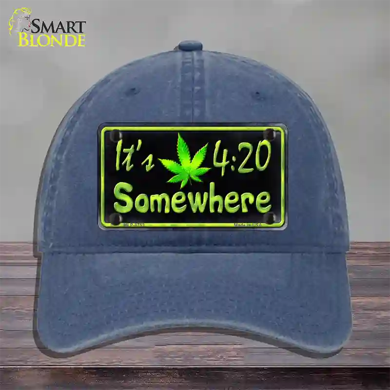 Its 4:20 Novelty License Plate Hat Unconstructed Cotton / Navy