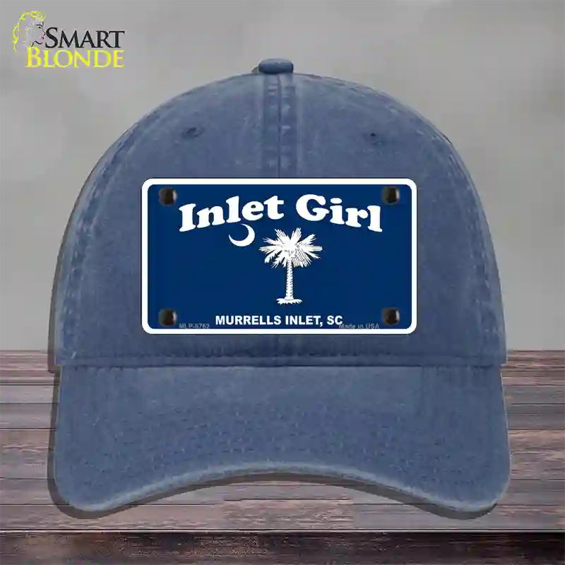 Inlet Girl Novelty License Plate Hat Unconstructed Cotton / Navy