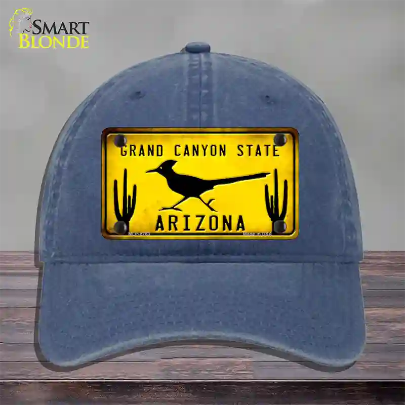 Roadrunner Yellow Arizona Grand Canyon State Novelty License Plate Hat Unconstructed Cotton / Navy