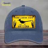 Roadrunner Yellow Arizona Grand Canyon State Novelty License Plate Hat Unconstructed Cotton / Navy