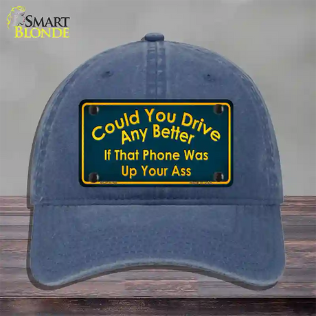 Could You Drive Novelty License Plate Hat Unconstructed Cotton / Navy