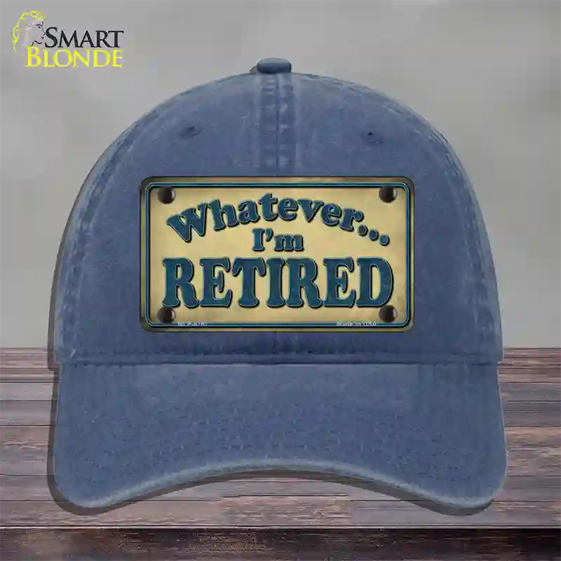 Whatever Im Retired Novelty License Plate Hat Unconstructed Cotton / Navy