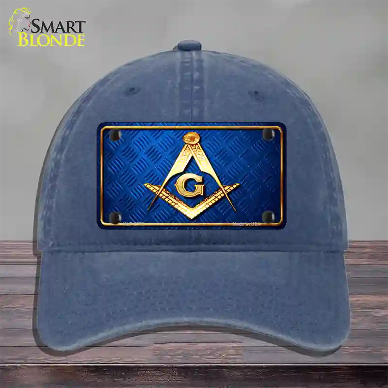 Freemasonry Novelty License Plate Hat Unconstructed Cotton / Navy