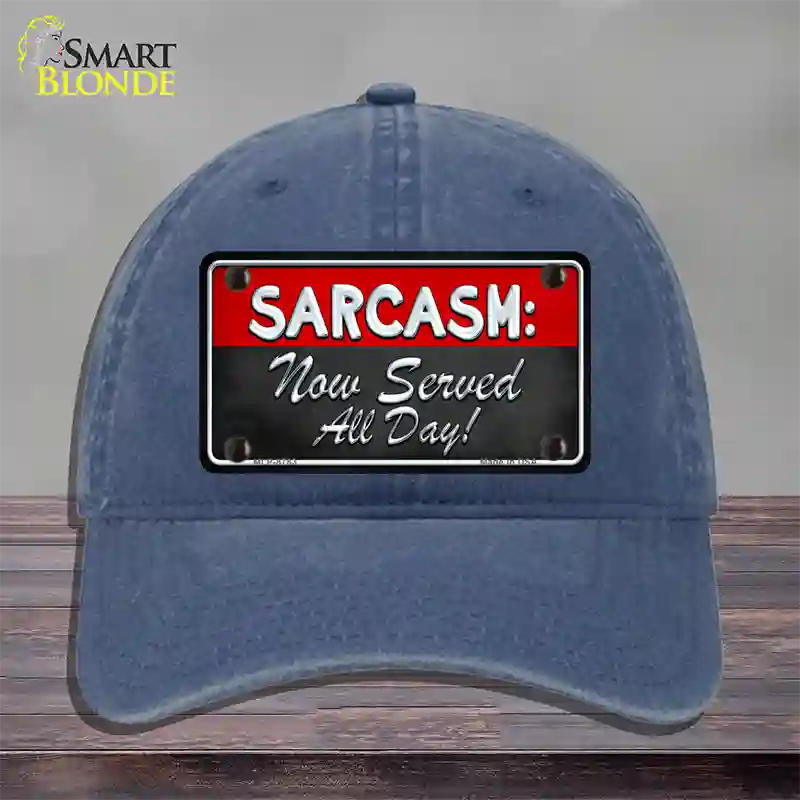 Sarcasm Novelty License Plate Hat Unconstructed Cotton / Navy