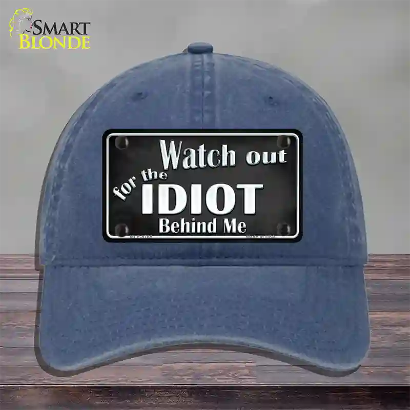 Watch Out Behind Me Novelty License Plate Hat Unconstructed Cotton / Navy