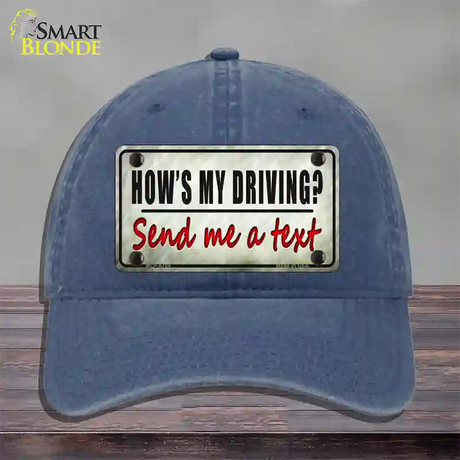 Send Me A Text Novelty License Plate Hat Unconstructed Cotton / Navy