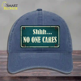 No One Cares Novelty License Plate Hat Unconstructed Cotton / Navy